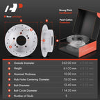 Set of 4 Drilled Brake Rotors & Ceramic Pads for Kia Sonata Tucson