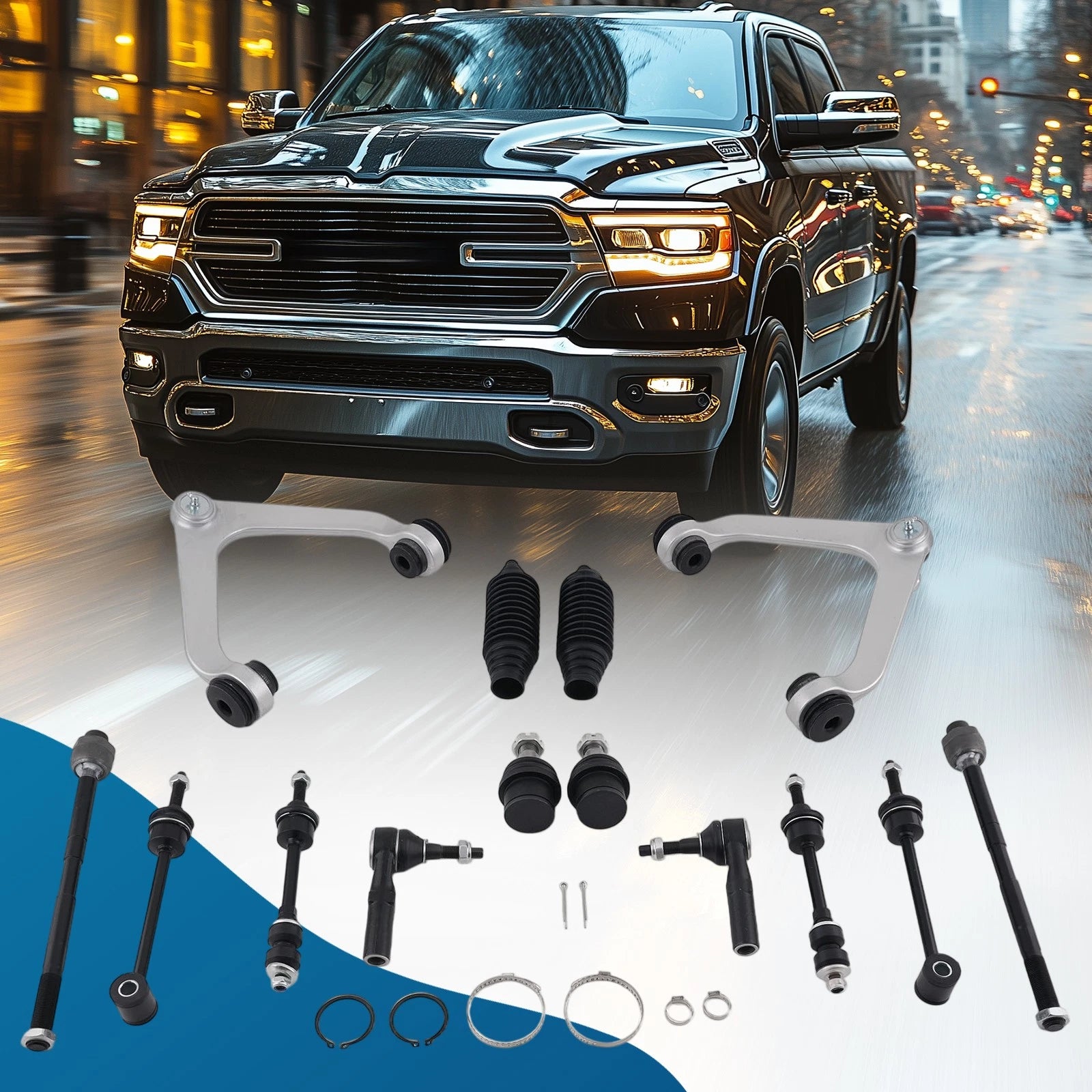 Control Arms, Sway Bar Links, Tie Rods for Dodge Ram 1500 2500 3500 (2002–2023)