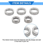 Set of 5 AC Media Tune Switch Knob Cover Ring for Honda Accord (2018–2022) Silver Tone