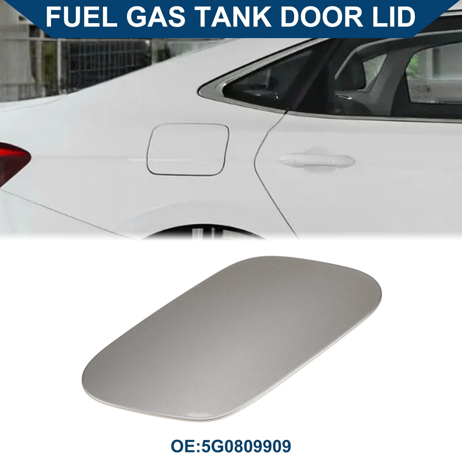 Fuel Tank Door Cap for Volkswagen Golf (2014–2018) - Light Gold Tone