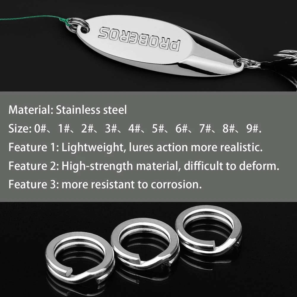 Fishing Connector Ring Set of 9 Stainless Steel