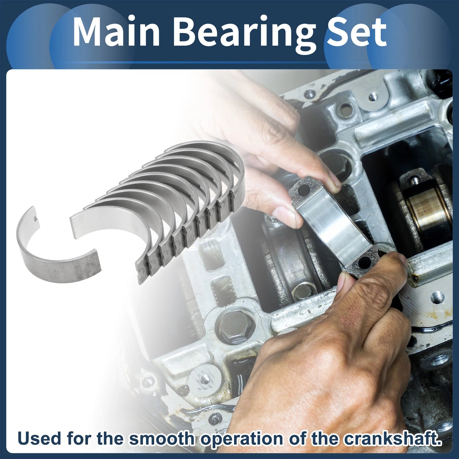 Main Bearing Set No. 1107122010 for Toyota Avensis (1998–2008) 10 Pcs