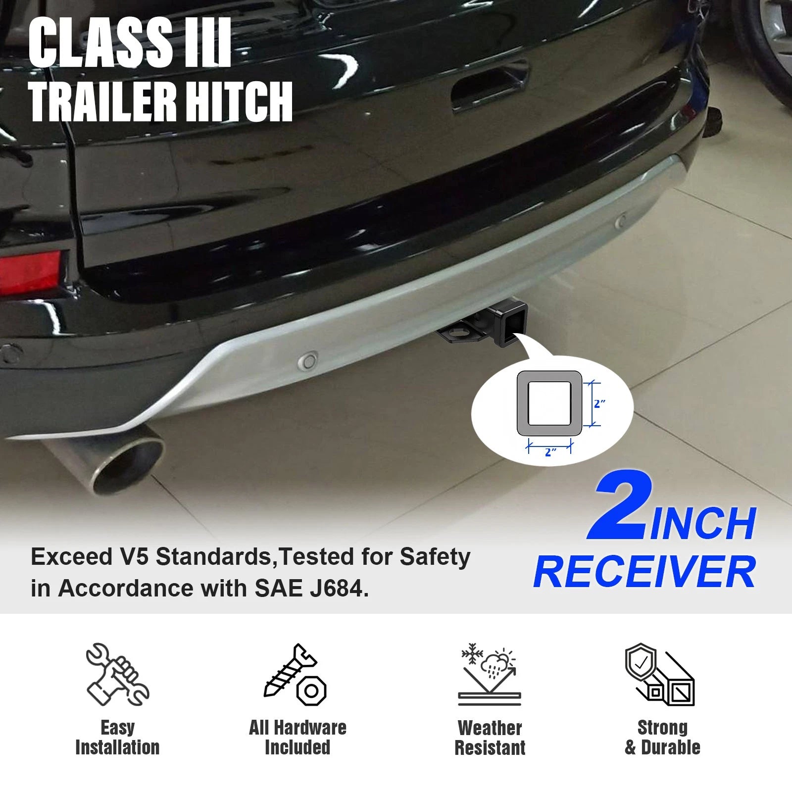 Towing Hitch Receiver Class 3 for Honda CR-V (2012-2016)