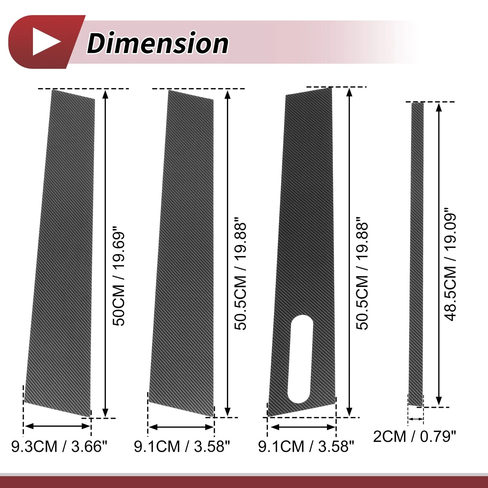 7 Pcs Door Pillar Window Trim for Ford Explorer (2002–2010) Carbon Fiber Black