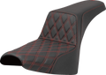 SADDLEMEN Step-Up Seat for Harley FXST/FXBB (2018–2025) - Red Stitch