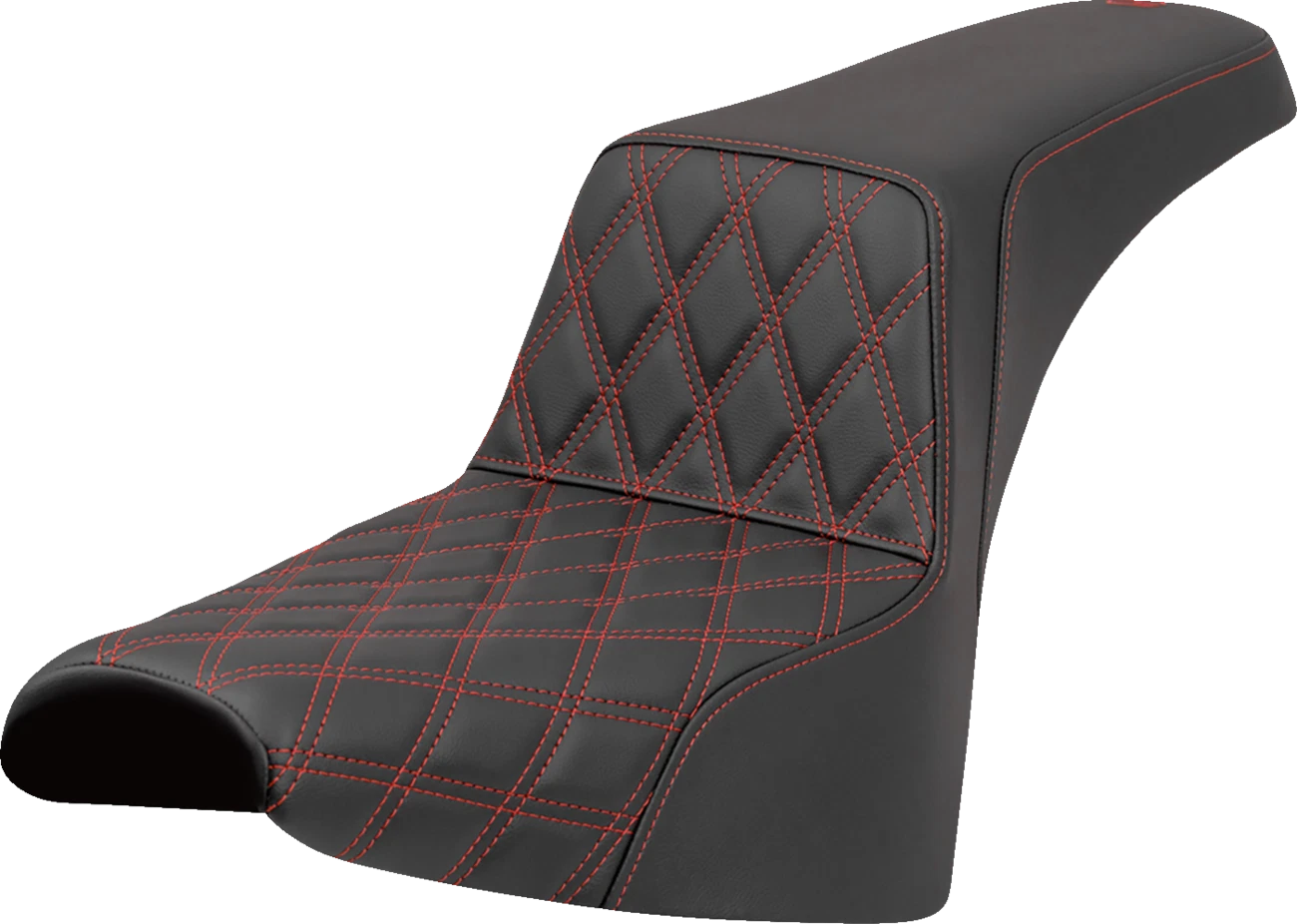 SADDLEMEN Step-Up Seat for Harley FXST/FXBB (2018–2025) - Red Stitch