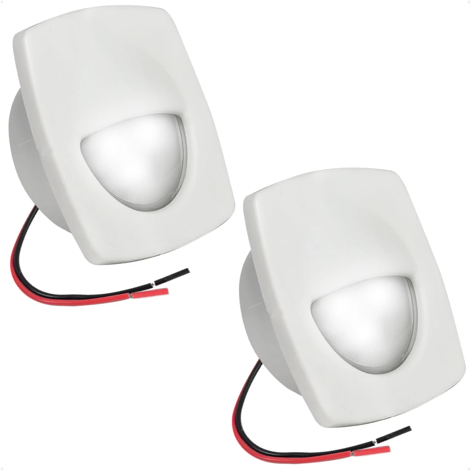 2-Pack 2-1/4-Inch Square Companion Light for - Cool White LED, Black Housing