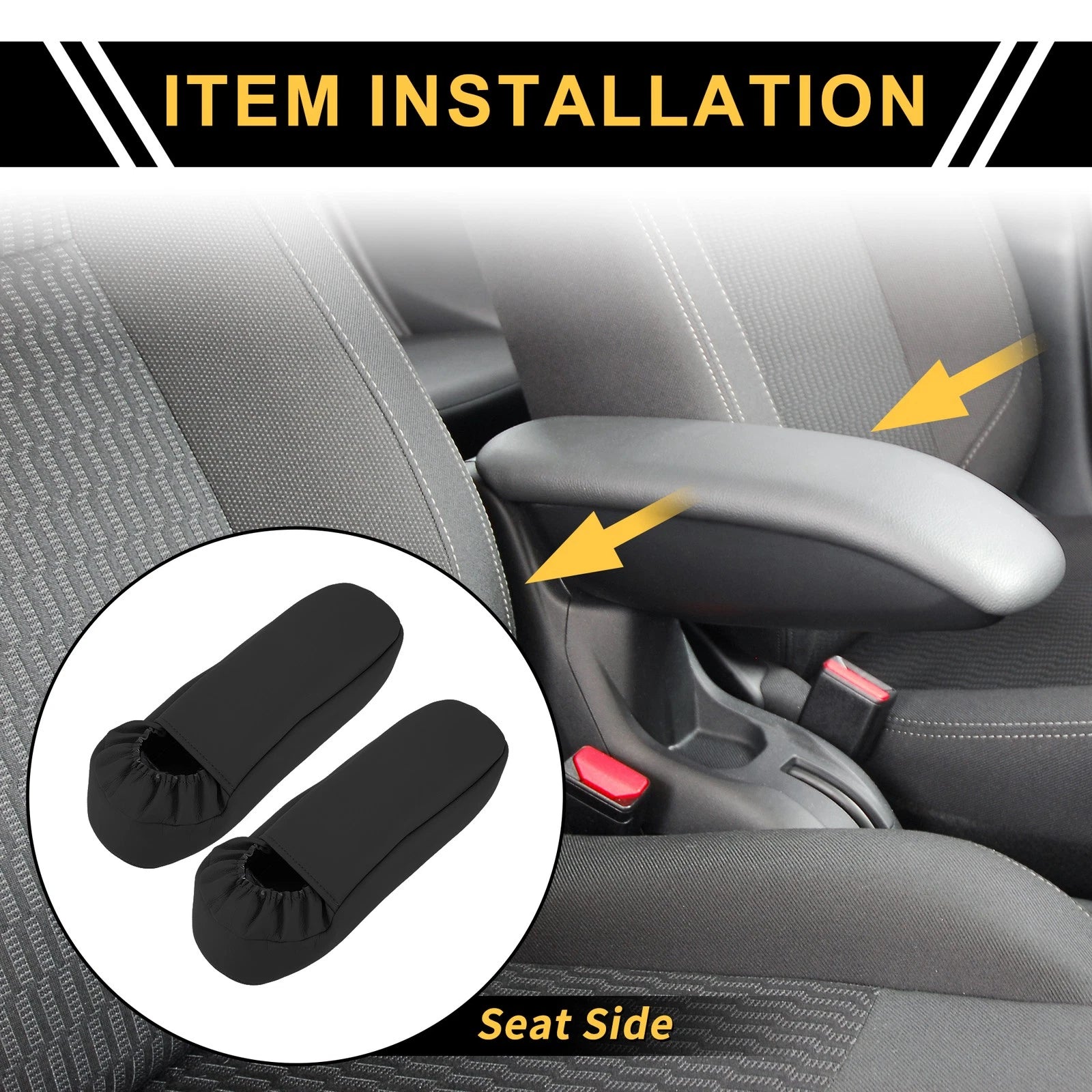 Seat Armrest Cover for Ford F-250, F-350 (1999–2007) Anti-Scratch Black