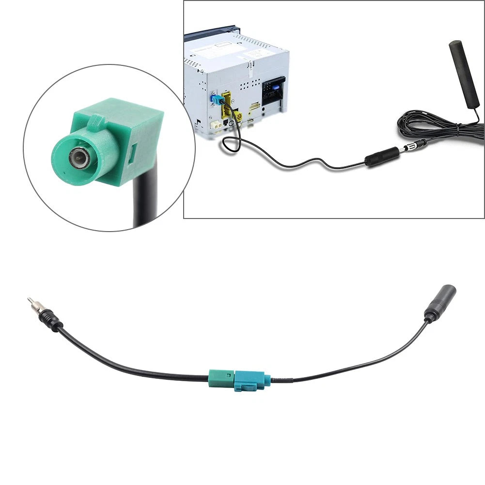 Stereo FM AM Radio Antenna Adapter Cable for (Fakra Z to DIN)