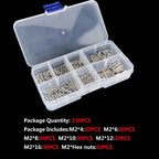 230pcs M2 Screw and Nut Assortment Kit