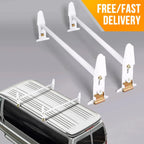Adjustable Van Roof Ladder Rack for Chevy Ford GMC Express (47'' - 77")