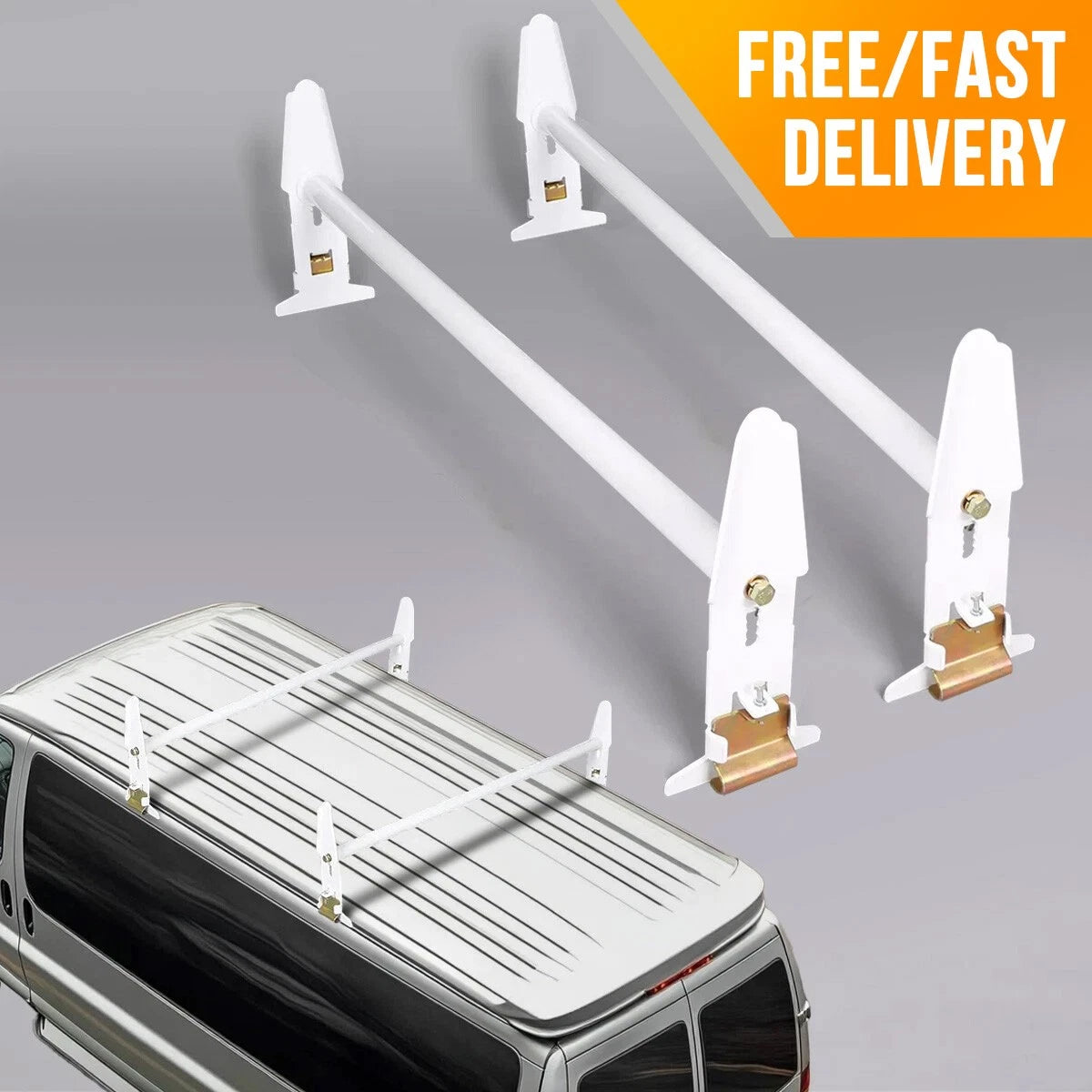 Adjustable Van Roof Ladder Rack for Chevy Ford GMC Express (47'' - 77")
