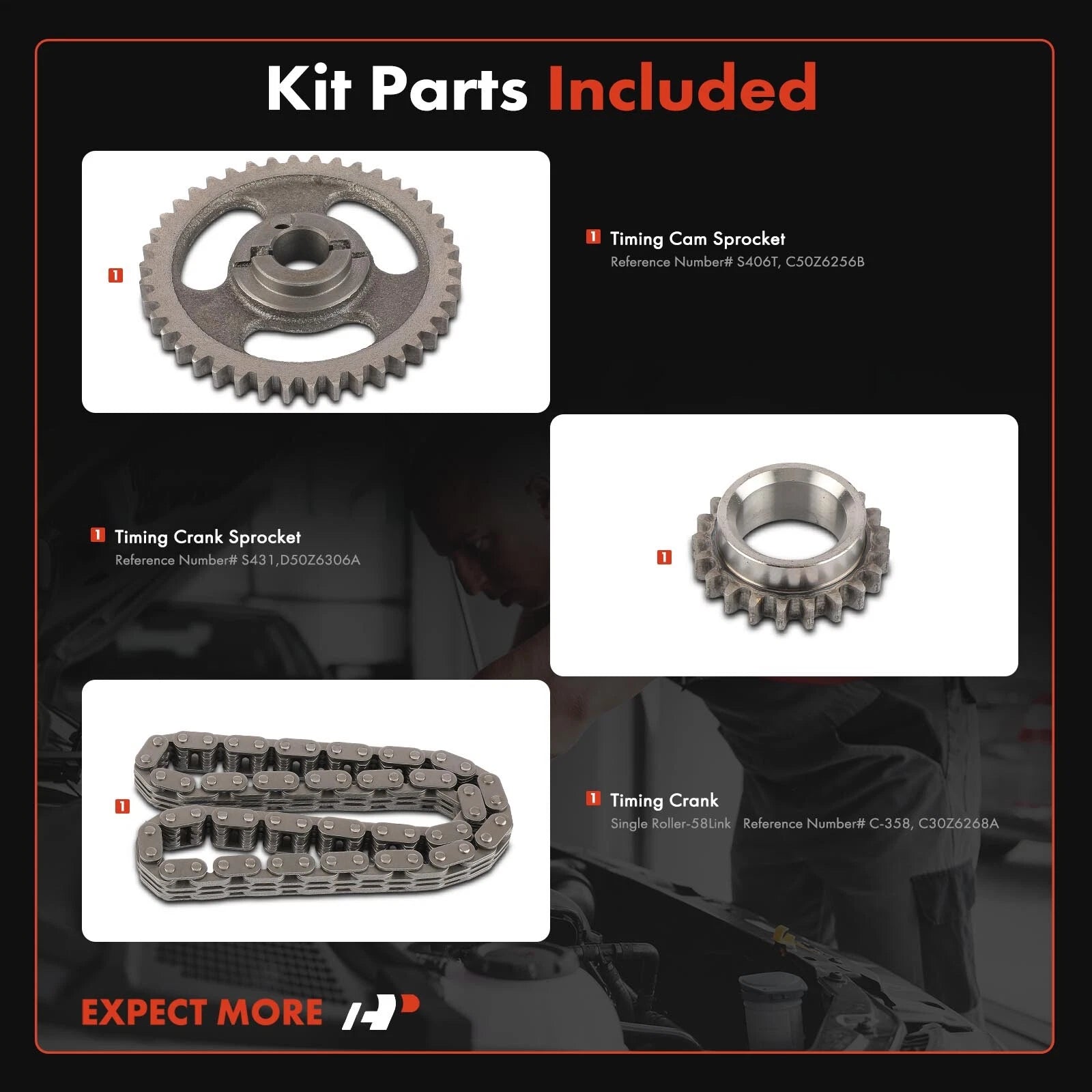 3X Timing Chain Kit for Ford F-250 F-350 Mustang Bronco (1966–1972)
