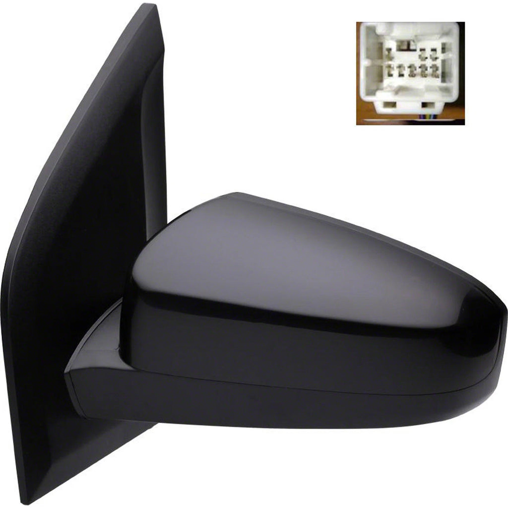 Replacement Ready to Paint Driver Side Power Door Mirror w/o Heated Glass