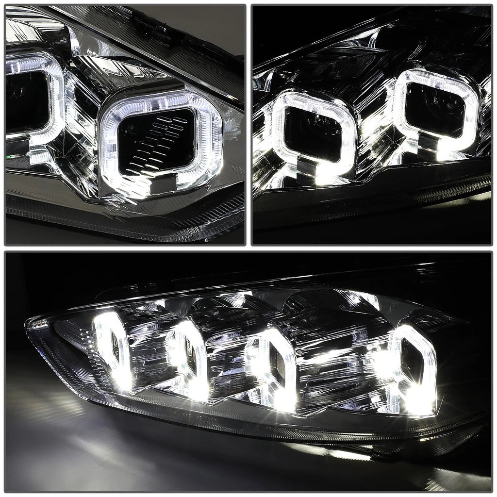 Sequential LED Halo Projector Headlight for Ford Focus (2015–2018) Chrome/Amber