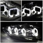 Sequential LED Halo Projector Headlight for Ford Focus (2015–2018) Chrome/Amber