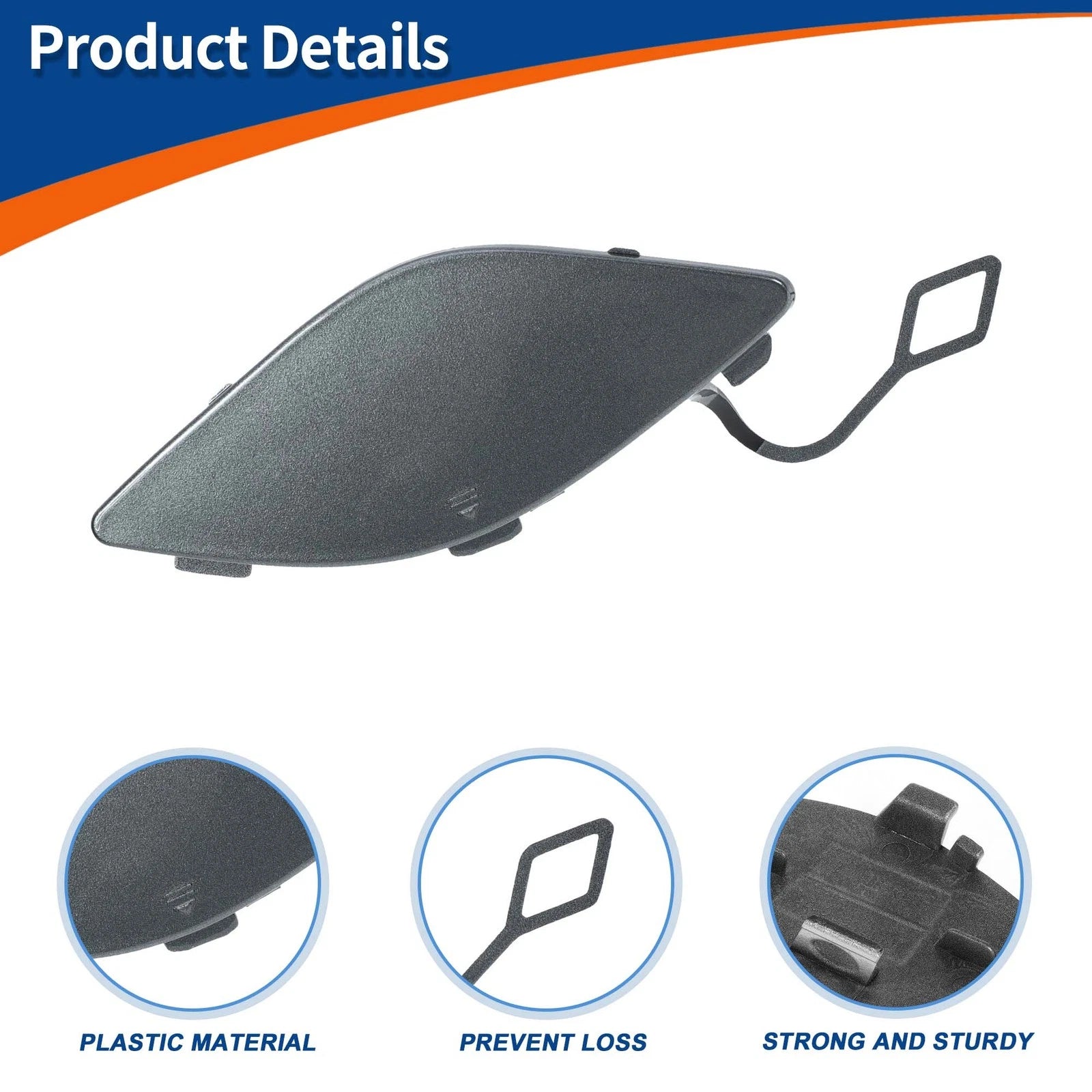 Tow Hook Cover for Mercedes-Benz E350 (2010–2014) No.A2078850123 Grey