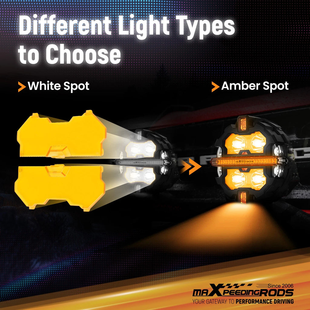 5 Inch Amber Lens Cover for maXpeedingrods LED Auxiliary Driving Light