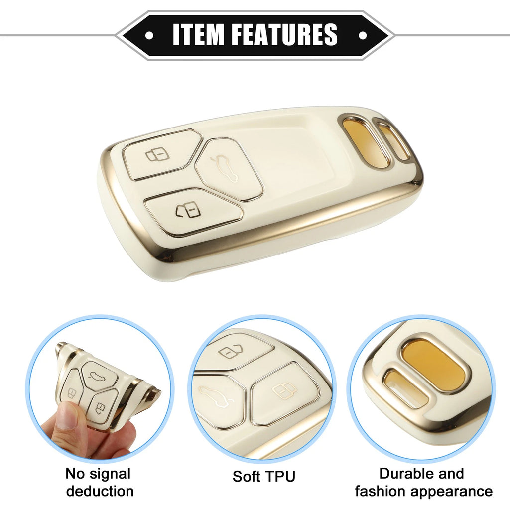 Set of 1 Key Fob Cover for Audi A5 Q5 S4 (2017–2020) - White