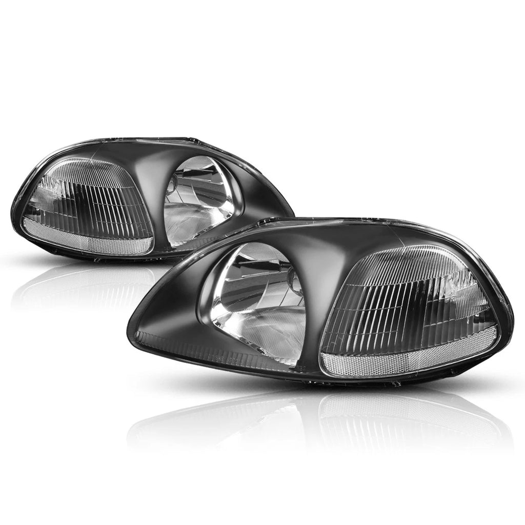 Black Housing Headlight Clear Corner Signal Lamp for Honda Civic (1996–1998)