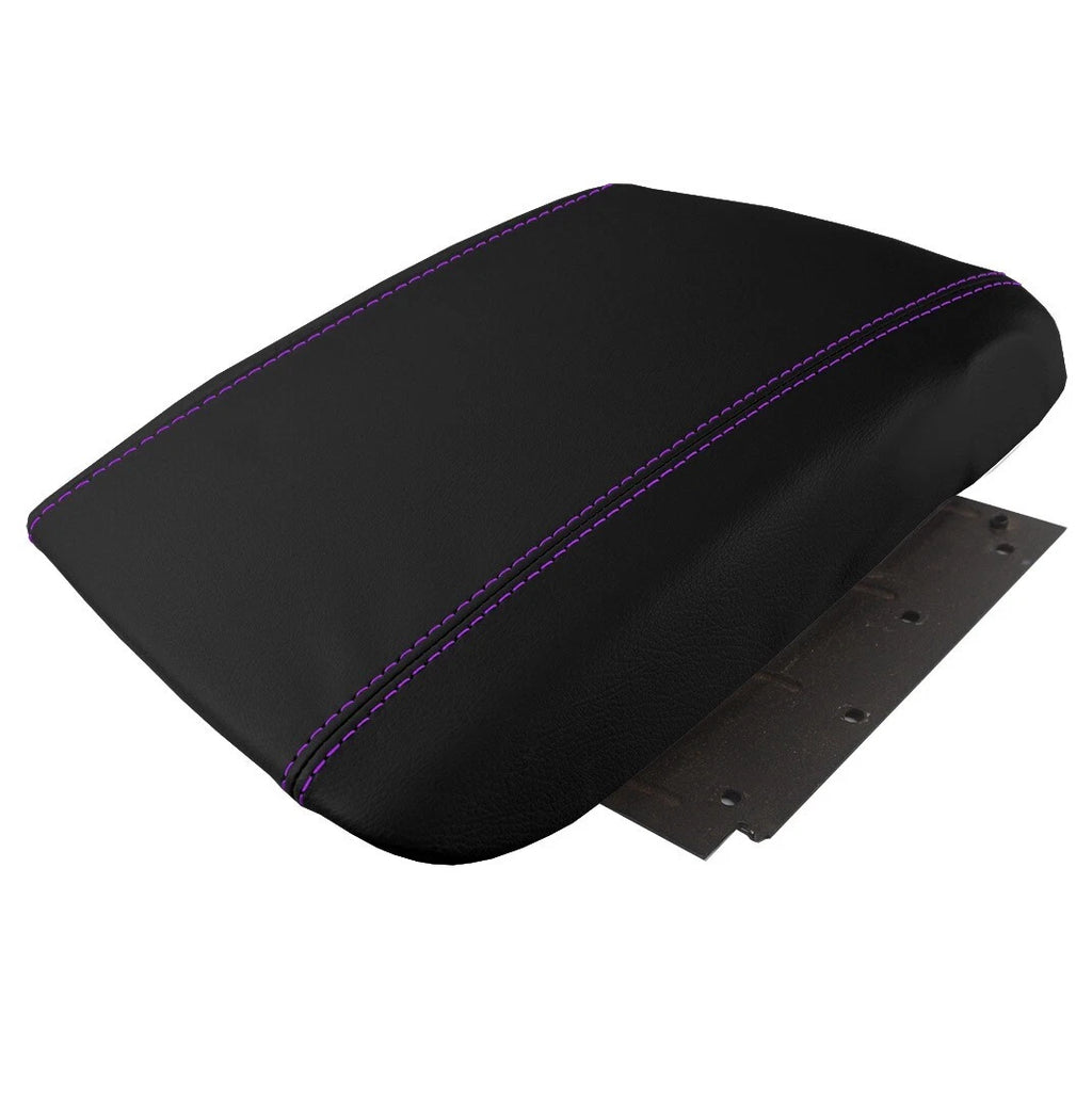 Leather Console Armrest Cover for Cadillac Escalade (2002–2006) Purple Stitch