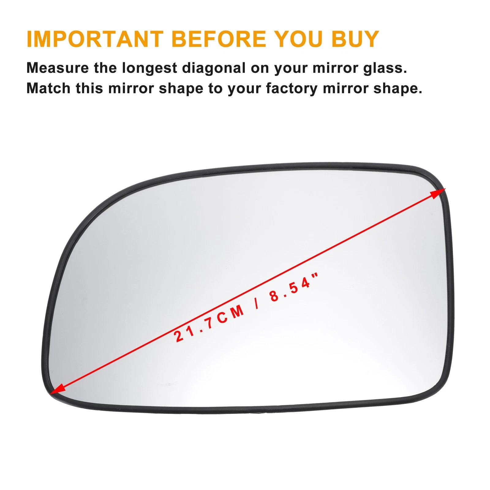 Heated Left Side Mirror Glass for Hyundai Santa Fe (2007–2012) 781954270373