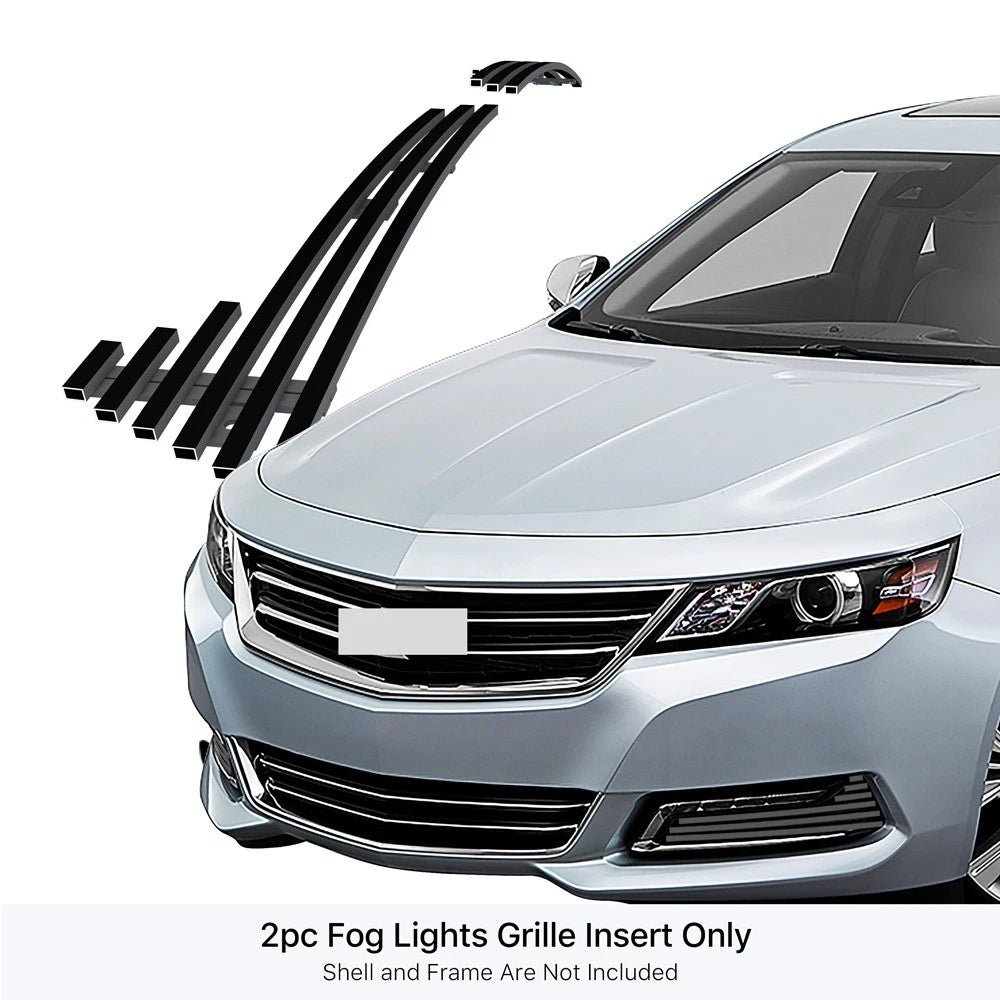 Fog Light Cover for Chevy Impala LTZ (2014-2016) Stainless Black Billet Grille