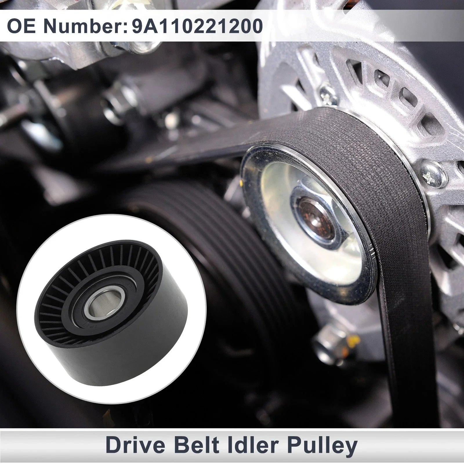 Drive Belt Idler Pulley for Porsche 911 (2009-2015) - Black 1 x Piece
