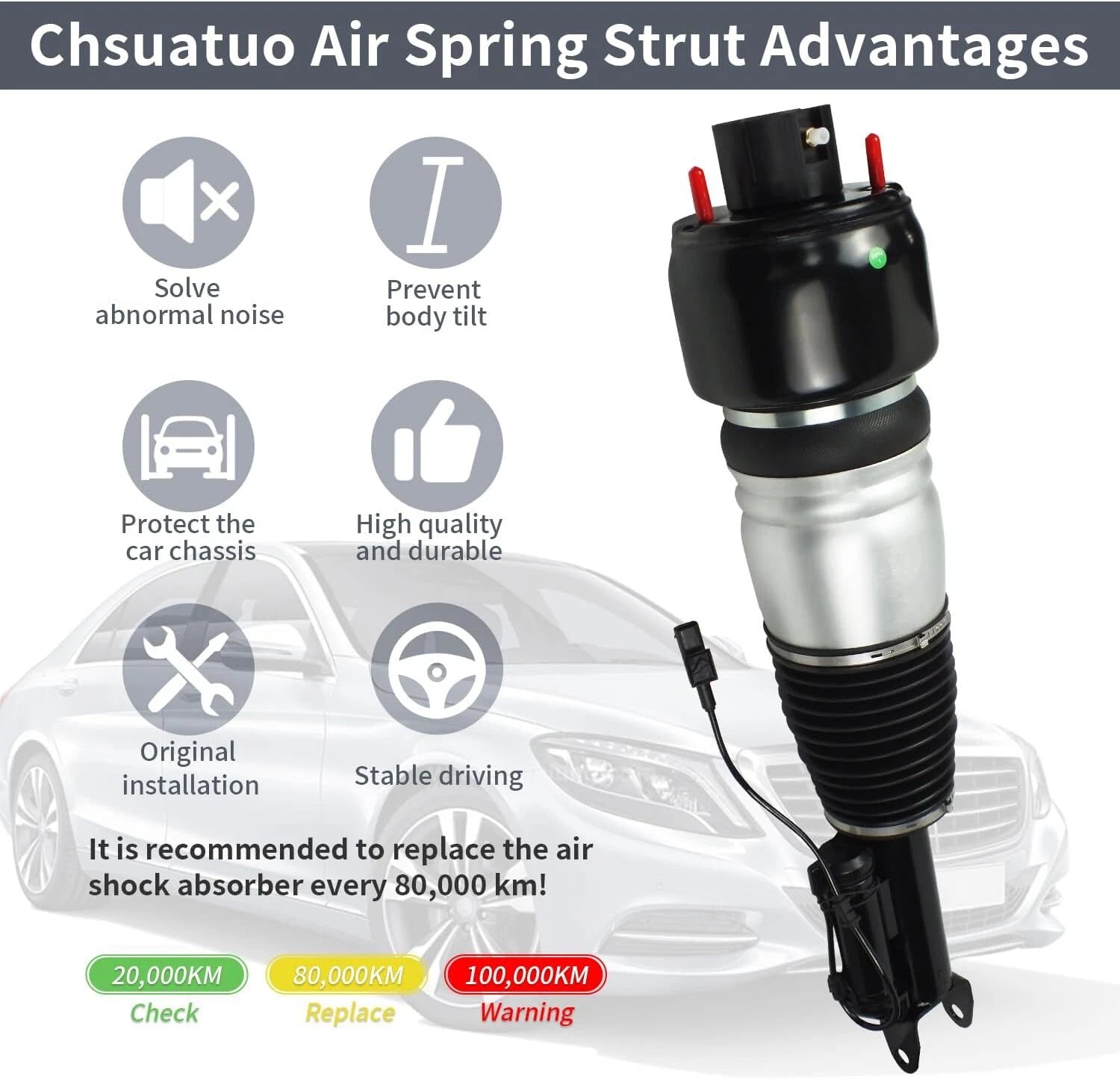 Front Left Air Suspension Strut for Mercedes E320 E500 E550 CLS500 (2003–2009) A2113205513