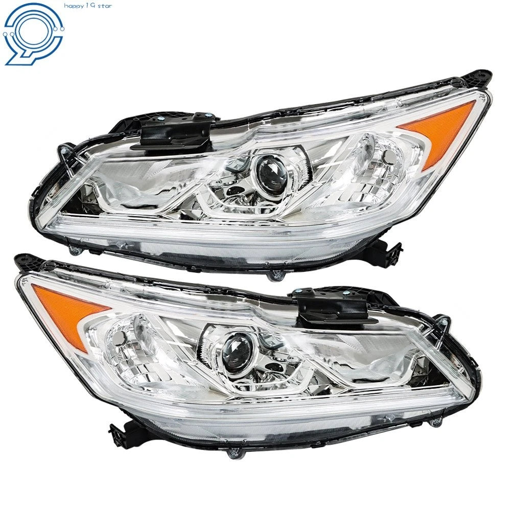 Set of 2 Halogen Headlights with DRL for Honda Accord Sedan (2016–2017)