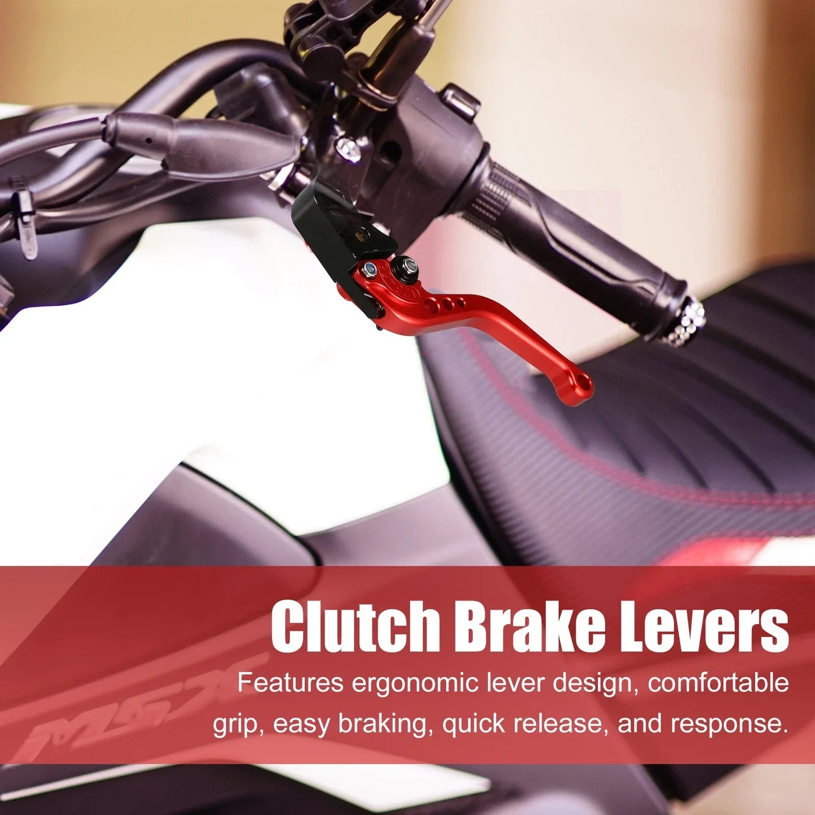 CNC 1 Pair Brake Clutch Levers for Honda CBR1000RR (2008-2023) Red