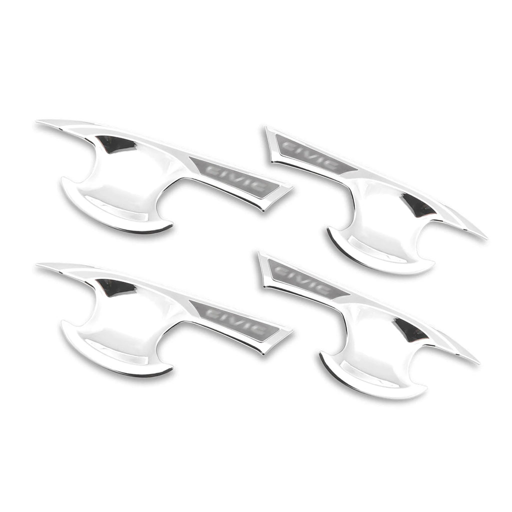 Chrome ABS Exterior Side Door Handle Bowl Bezel Trim for Honda Civic (2016-2021)