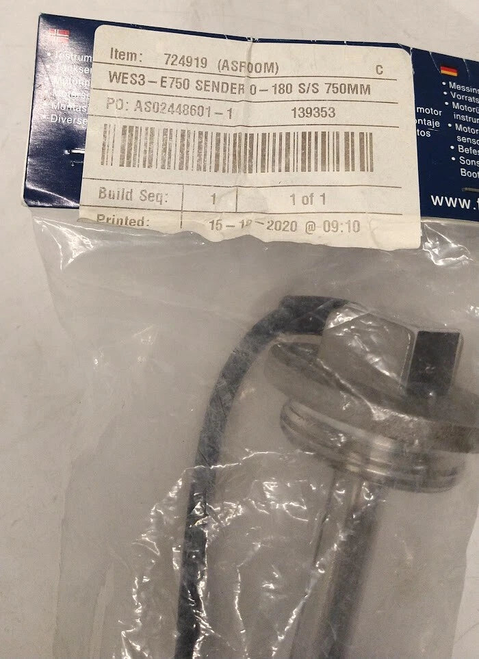 Wema Marine Boat Fuel Sending Unit 750mm for Marine Applications