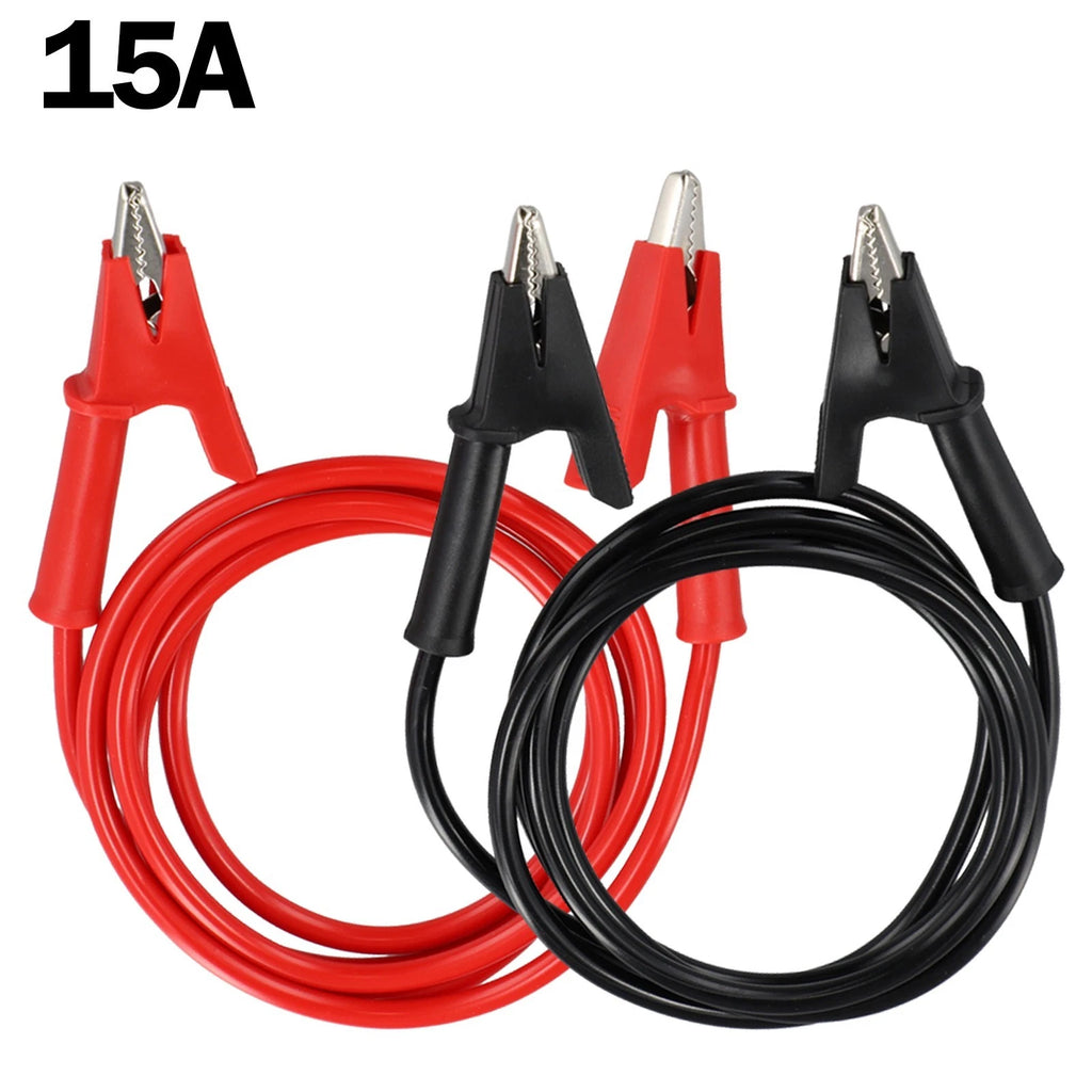 Test Leads Set of 2 for Universal Use (39.60" Clips, Silicone-PVC, Copper Clips)