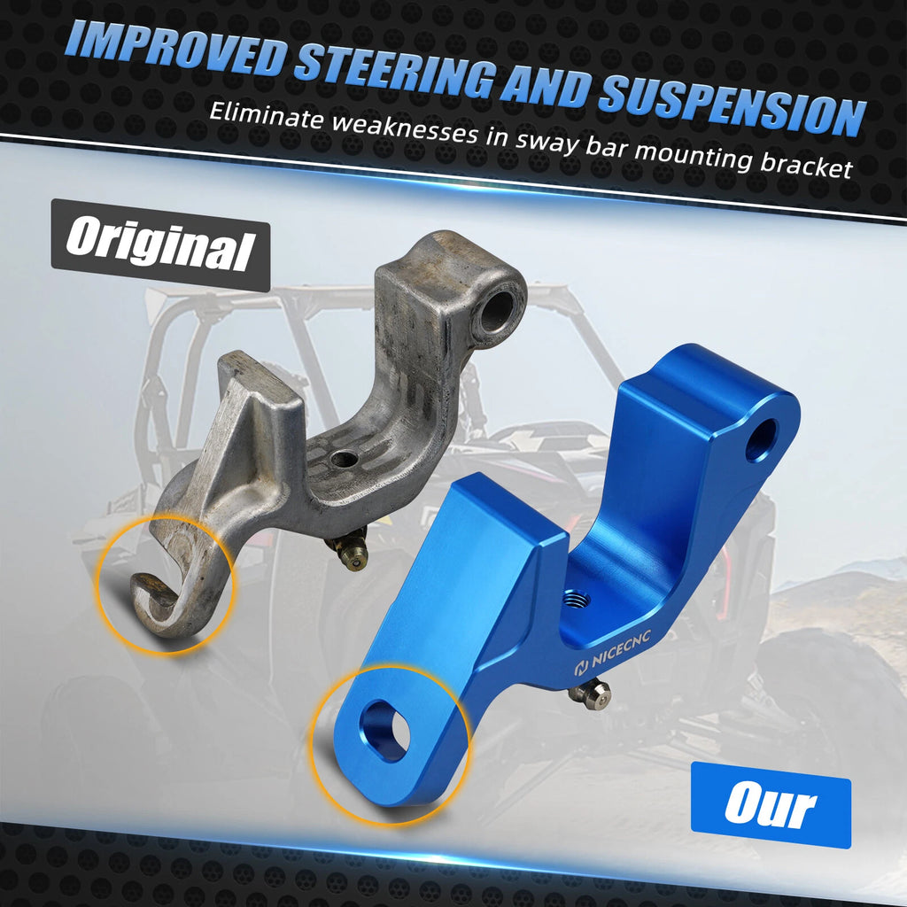 Front Aluminum Sway Bar Mount Brackets for Polaris RZR XP 1000, 900, General 1000