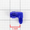 Set of 2 AN-4 Male Female 90 Degree Bulkhead Flare Fittings - Blue Aluminum