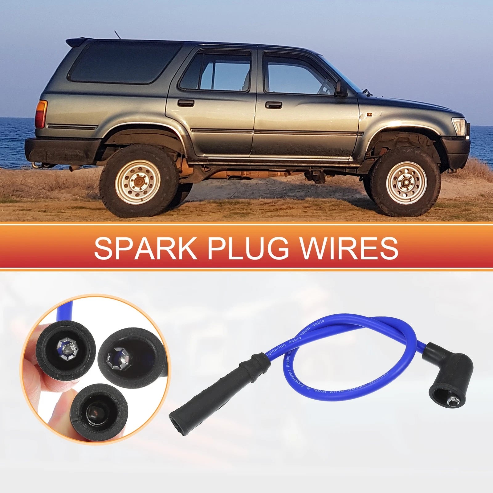 5pcs Spark Plug Wire Ignition Coil Cable No. 9091921450 for Toyota 4Runner (1989–1993)
