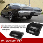 Pair Smoked Black Tail Light Lenses for Chevy Chevelle Malibu (1969)
