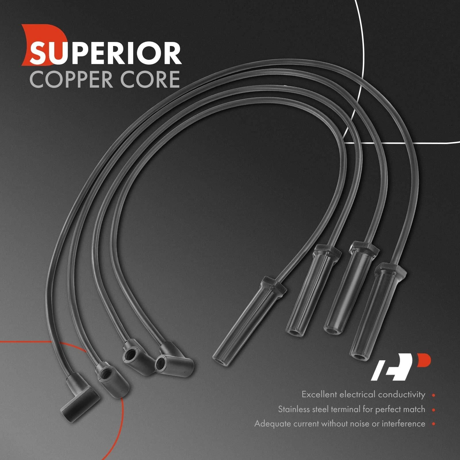 Set of 4 Spark Plug Wire Set for Chevy S10 GMC Sonoma (1998–2003)