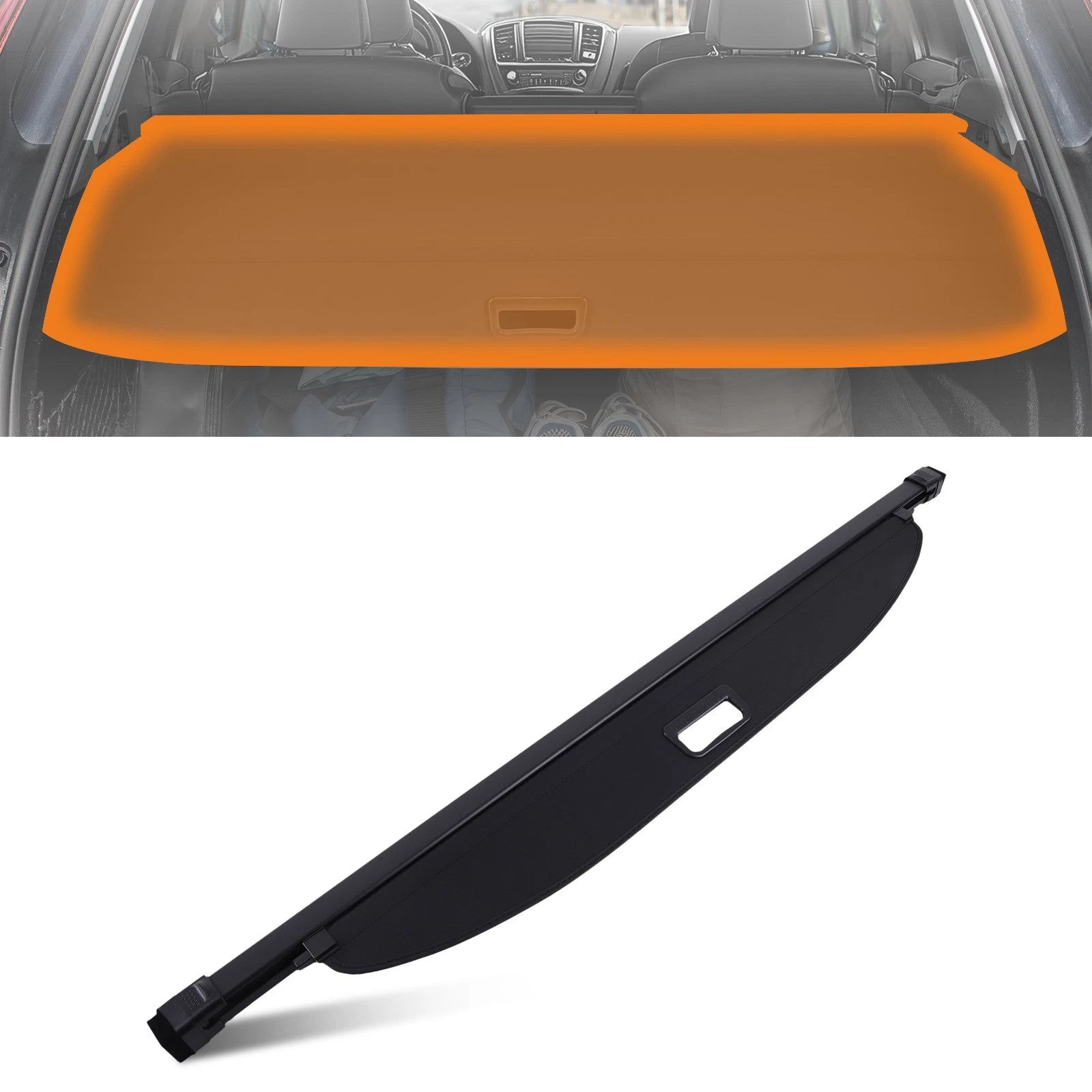 Cargo Cover for Mazda CX90 (2024+) ABS Plastic Retractable Black