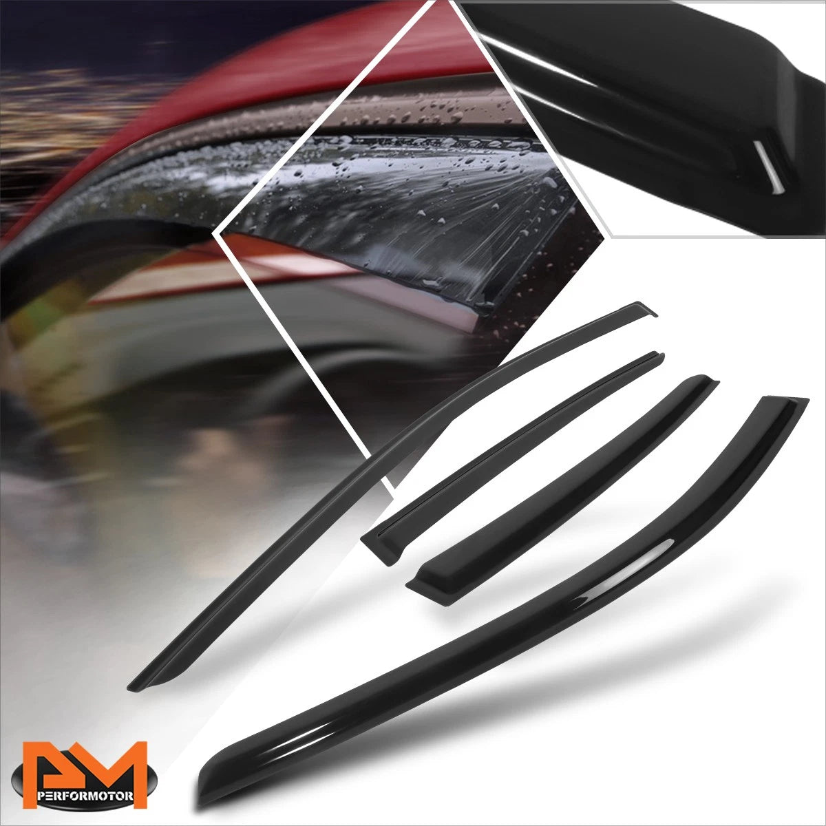 Set of 4 Tape-on Window Visors for Subaru Impreza Hatchback (2017–2023)