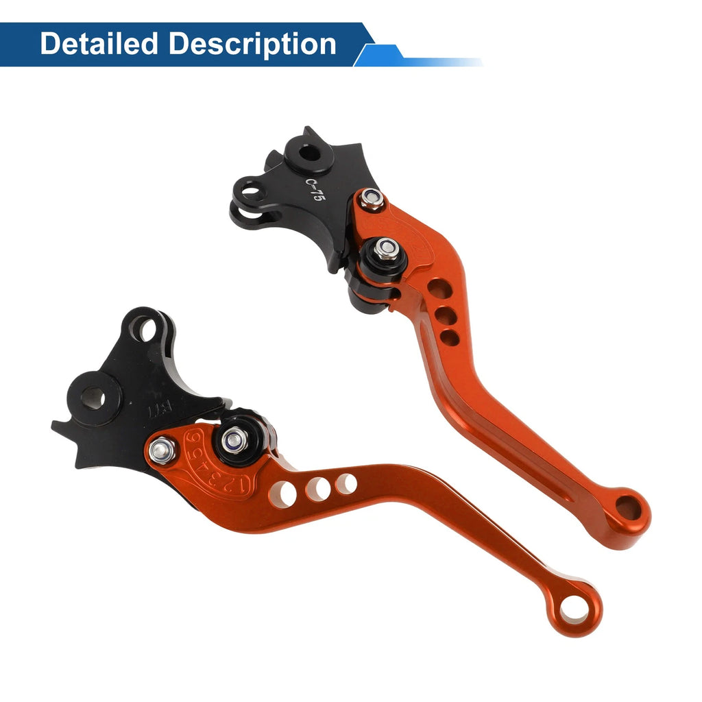Adjustable Short Brake Clutch Levers for BMW R Nine T (2014–2016) - Orange 1 Pair