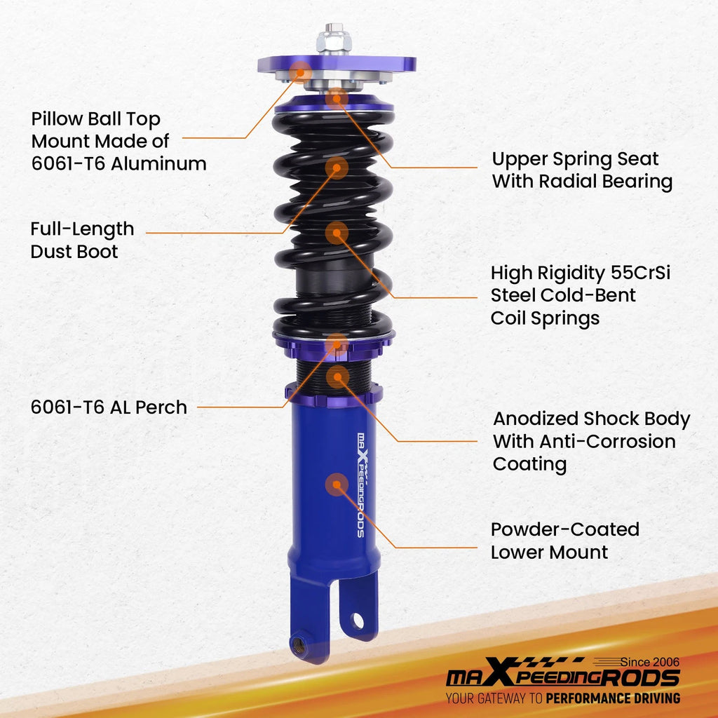 Coilover Shocks for Nissan 350Z (2003–2008) & G35 (2003–2007) Adjustable Height