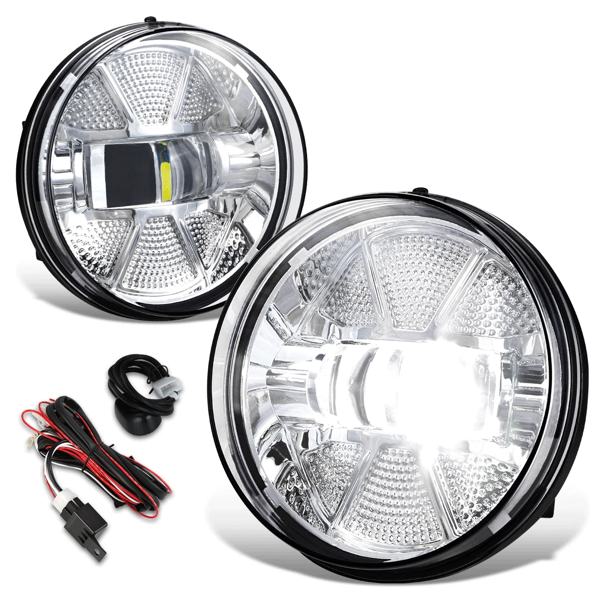 Chrome Housing LED Fog Lights for GMC Sierra 1500 2500HD 3500HD (2007–2014)