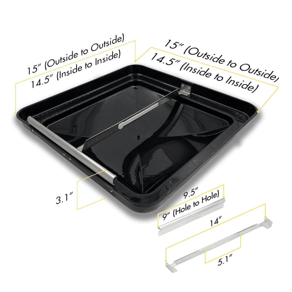 2 RV Roof Vent Cover Replacement Lids for Motorhome Camper Trailer (14" x 14")