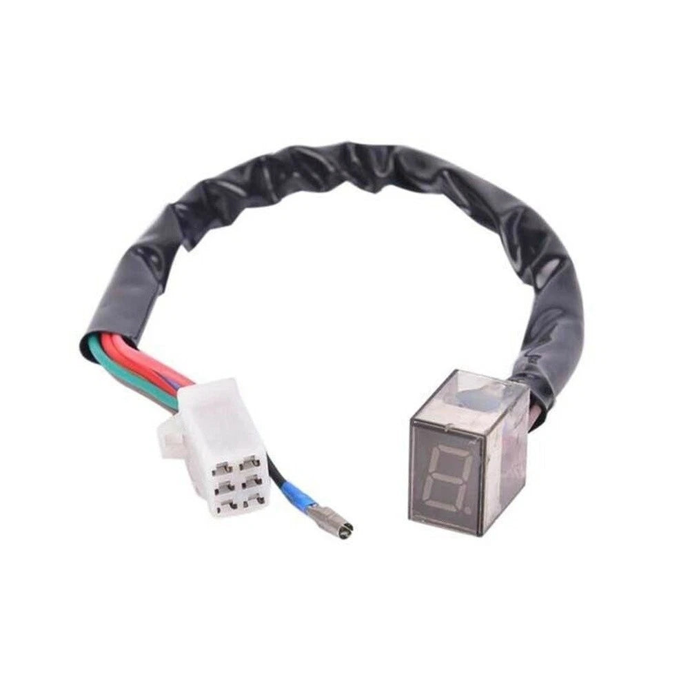 5-Speed Gear Position Monitor with LED Display for Motorcycle (Plastic, Metal)