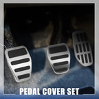 Clutch Brake Gas Accelerator Pedal Kit for Nissan (2014–2020) Silver Tone