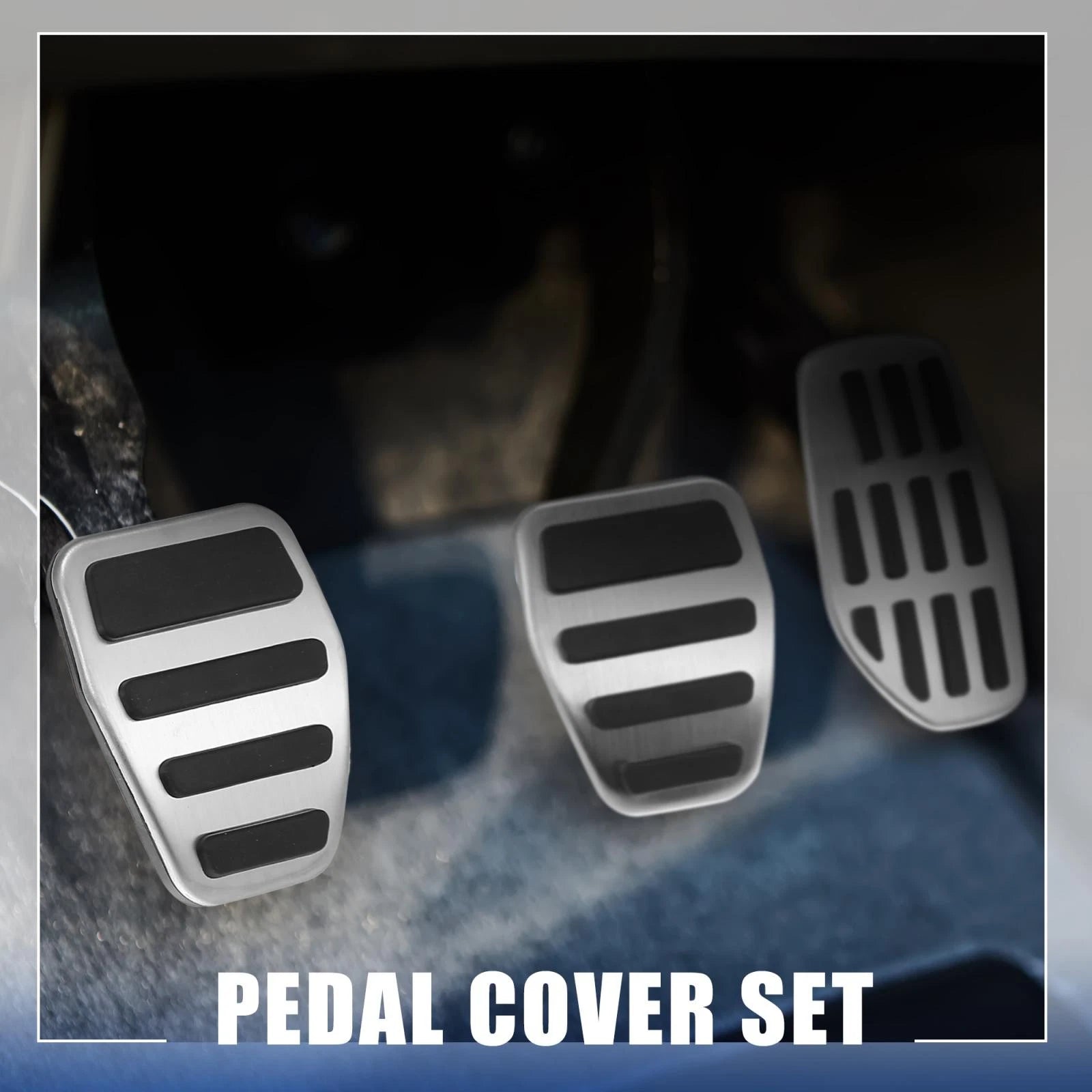 Clutch Brake Gas Accelerator Pedal Kit for Nissan (2014–2020) Silver Tone