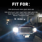 Set of 5 Cab Running Roof Marker Light Covers for Ford E-150 E-250 E-350 E-450