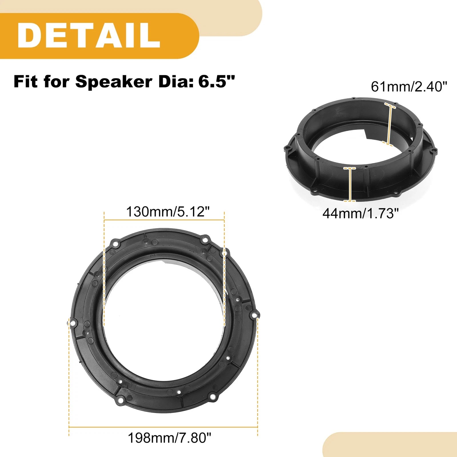Set of 2 Speaker Spacer Rings for Volkswagen Excelle 